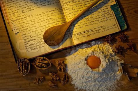 An old handwritten cookbook with ... | Stock image | Colourbox