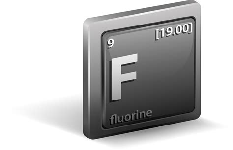 Fluorine chemical element. Chemical symbol with atomic number and atomic mass. 2085627 Vector ...