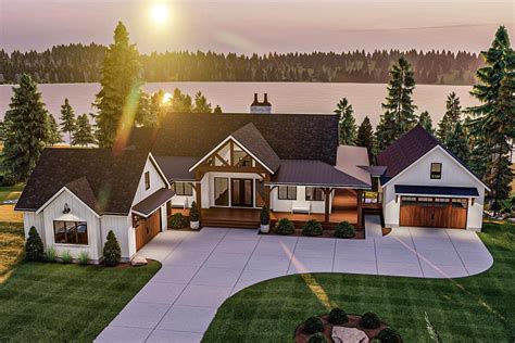 Plan 62327DJ: Craftsman Lake House Plan with Massive Wraparound Covered Deck and Optional Lower ...