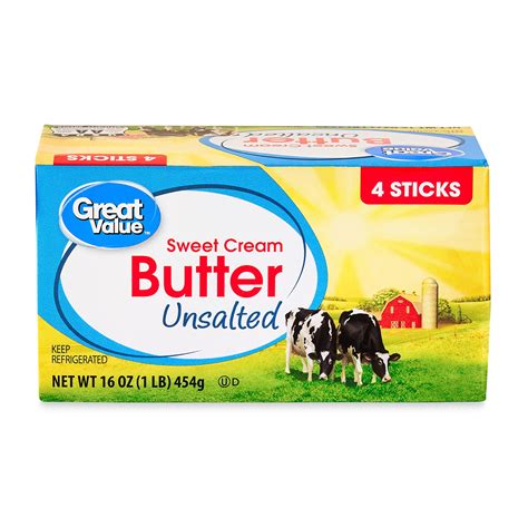 Great Value Sweet Cream Unsalted Butter Sticks, 16 oz - Walmart.com