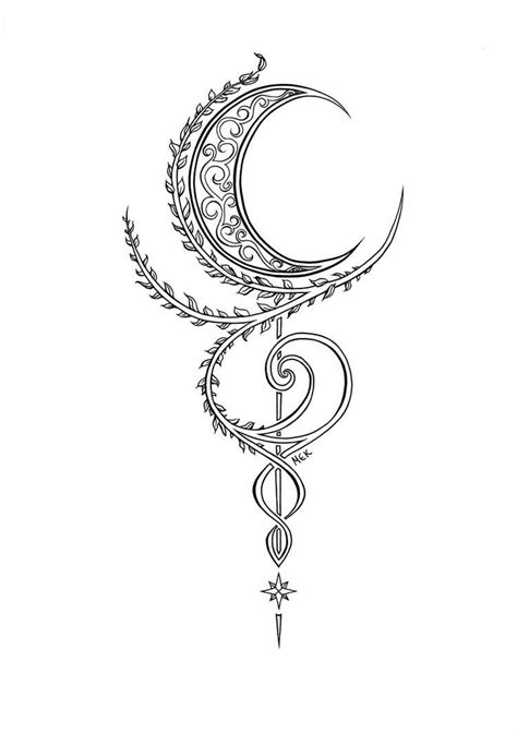 Moon Ornament [Lineart, free2color] by MariaEnzianiaKober on DeviantArt | Moon tattoo designs ...