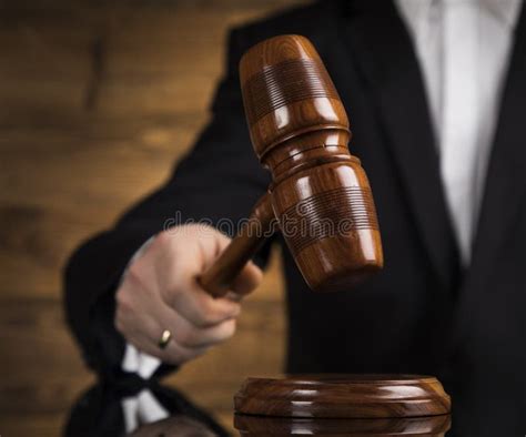 Judge, Male Judge in a Courtroom Striking the Gavel Stock Image - Image ...