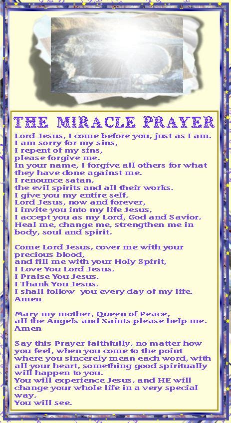 The Miracle Prayer | Miracle prayer, Prayers, Miracles