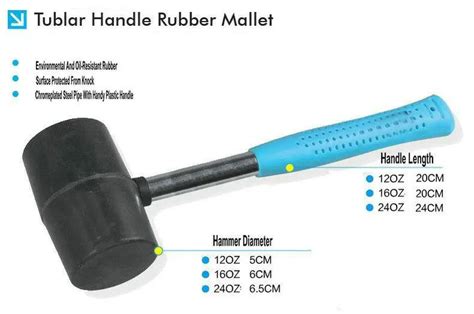 NEW-Blue-Color-12OZ-5X20MM-Rubber-Mallet-Hammer-With-Steel-Handle-Dead-Blow-Rubber-Hammer ...