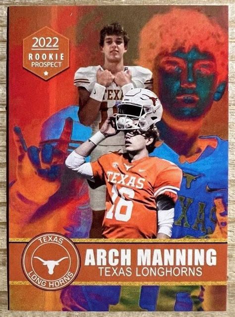 5 Cards Arch Manning 2022 Rookie Prospect Texas Longhorns Rookie Card ...