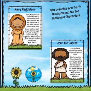 New Testament Bible Characters Summary Cards by Sunflower Promises