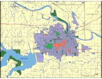 Editable Lawrence, KS City Map - Illustrator / PDF | Digital Vector Maps