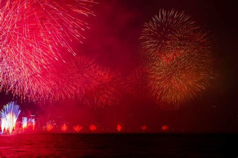 Premium Photo | Fireworks in the doha corniche doha qatar