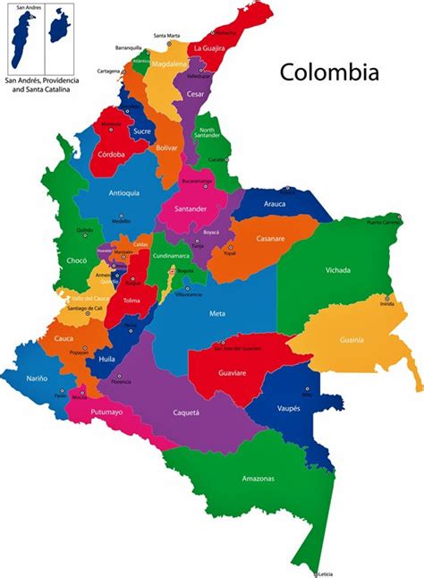 Colombia Map of Regions and Provinces - OrangeSmile.com