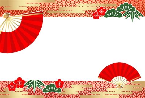 Premium Vector | New Year Card Template With Japanese Vintage Pattern ...