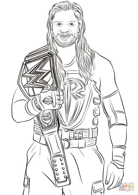 Roman Reigns coloring page | Free Printable Coloring Pages