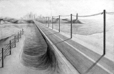 Image result for road pencil drawing | art in 2019 | One point perspective, Point perspective ...