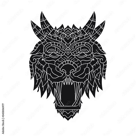 Ornament Animal head Tribal tattoo design. Beautiful illustration for design, print clothing ...