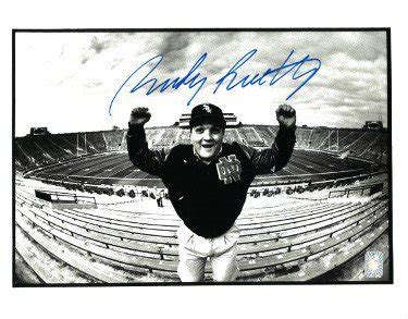 Rudy Ruettiger Autographed Signed Notre Dame Fighting Irish Stadium B&W ...