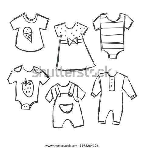 Vector Illustration Baby Children Clothes Collection Stock Vector (Royalty Free) 1193284126 ...