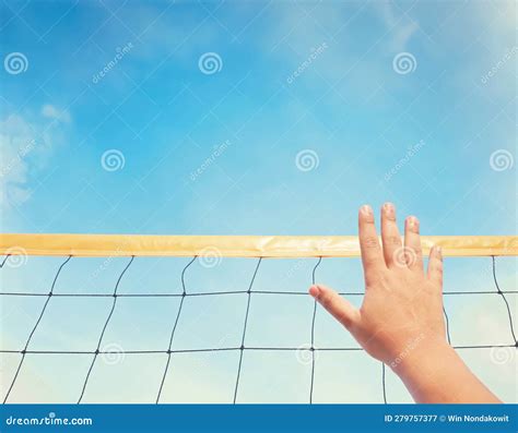 Outdoor volleyball net stock image. Image of season - 279757377