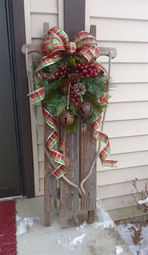 30 Christmas Front Porch Decor ad Design Ideas | Christmas wreaths, Christmas sled decoration ...