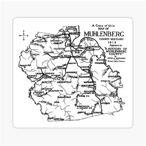 "Vintage Muhlenberg County Kentucky Map" Sticker for Sale by Michael ...