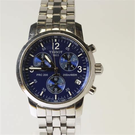 Tissot PRC 200 Blue Dial Chronograph Stainless Steel Watch Watch | Property Room