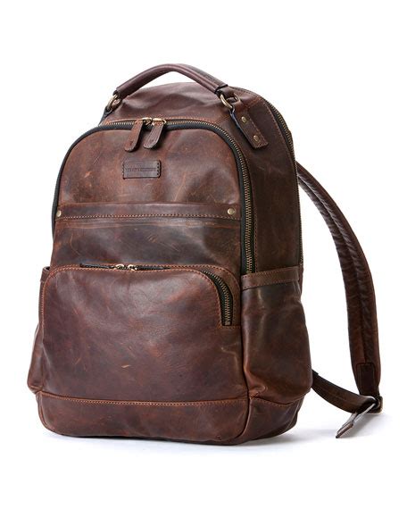 Frye Logan Men's Leather Backpack, Dark Brown