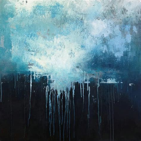 Large Blue Abstract Art Sky Landscape Oil Painting,Black Abstract Oil Painting,Abstract Art Oil ...