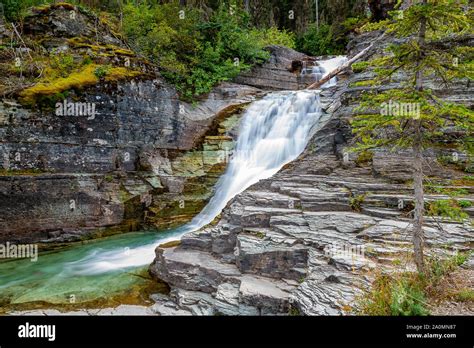 St. Mary Falls & Virginia Falls Trail, Glacier National Park Stock ...