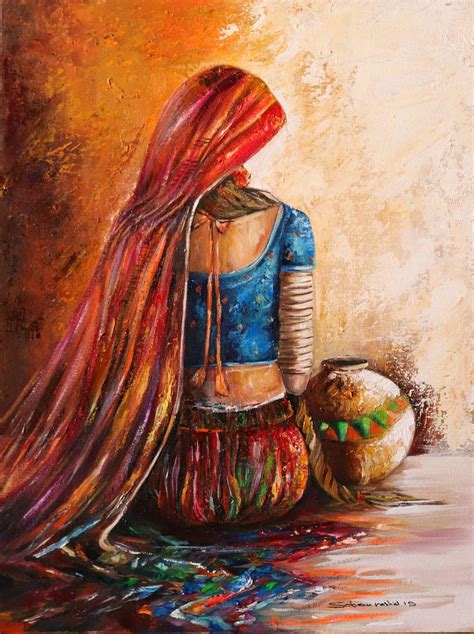 South Asian Woman II Handmade Oil Painting - Etsy