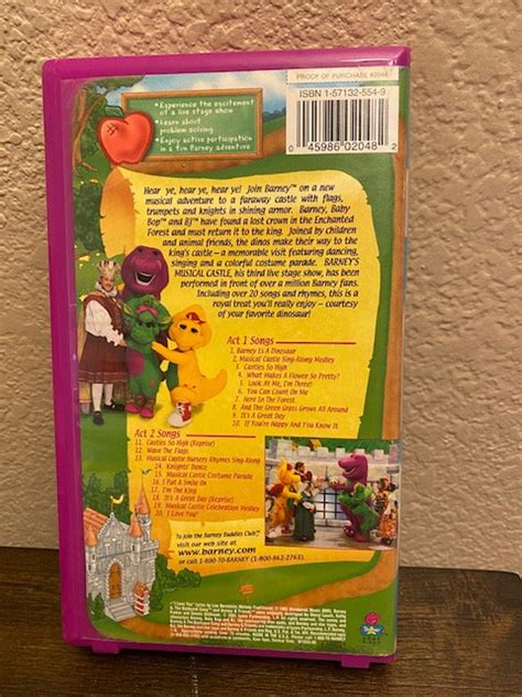 Barney's Musical Castle live VHS 2001 Barney vintage | Etsy