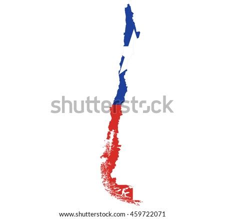 Illustration Chile Flag On Map Country Stock Illustration 74422477 ...