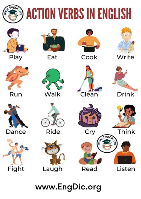 300+ List of Verbs for Kids PDF and Infographics - EngDic