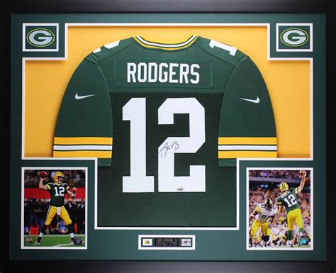 Aaron Rodgers Signed Packers 35" x 43" Custom Framed Jersey (Fanatics) | Pristine Auction