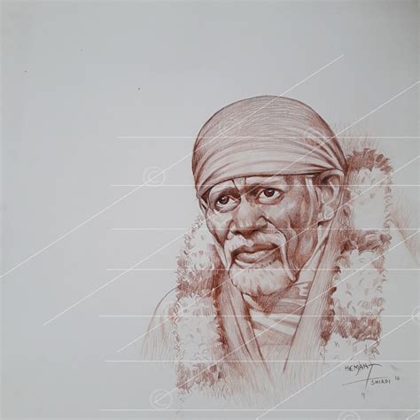 Saibaba pencil sketch by hemant - Sai Art Online