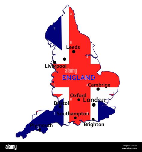 England map. Silhouette isolated on white background Stock Photo - Alamy