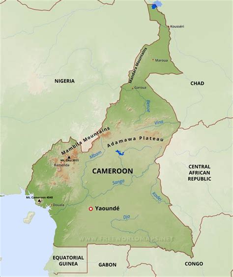 Cameroon Physical Map