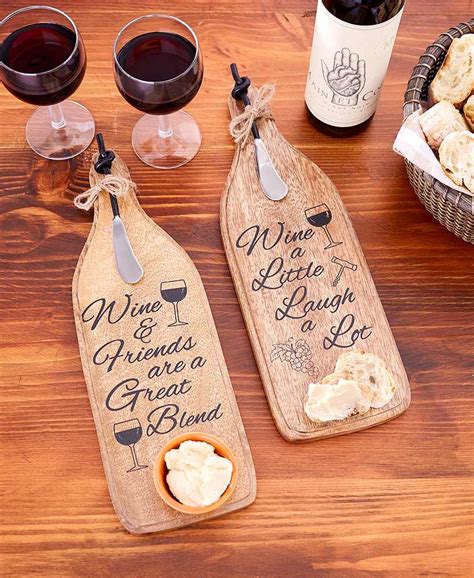 Wine Bottle-Shaped Cheese Board with Spreader | Wine bottle, Cheese board, Bottle