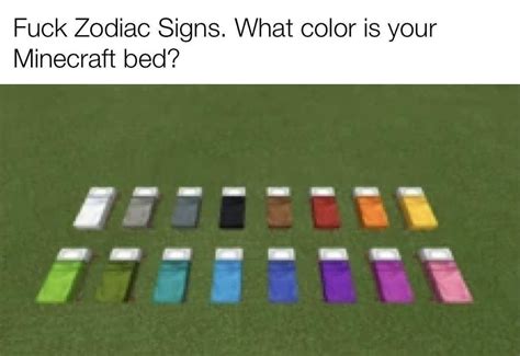 Fuck Zodiac Signs. What color is your Minecraft bed? - Funny