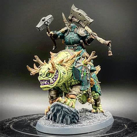 Finished my Nurgle Chaos Lord and his Nurglely Karkadrak! C&C Welcome. More pictures on IG ...