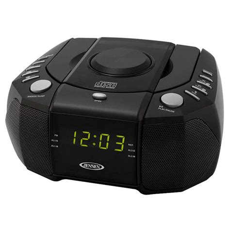 JENSEN AM/FM Stereo Dual Alarm Clock Radio with Top Loading CD Player ...