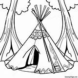 Colorful Teepee In The Forest Coloring Page  Pagescom sketch template