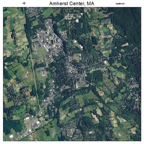 Aerial Photography Map of Amherst Center, MA Massachusetts