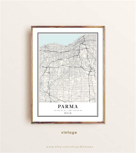 Parma Ohio Map, Parma OH Map, Parma City Map, Parma Print, Parma Poster, Parma Art, Parma Map ...