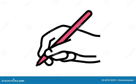 Writing Hand Hold Pen Color Icon Animation Stock Video - Video of phone, hand: 207613299