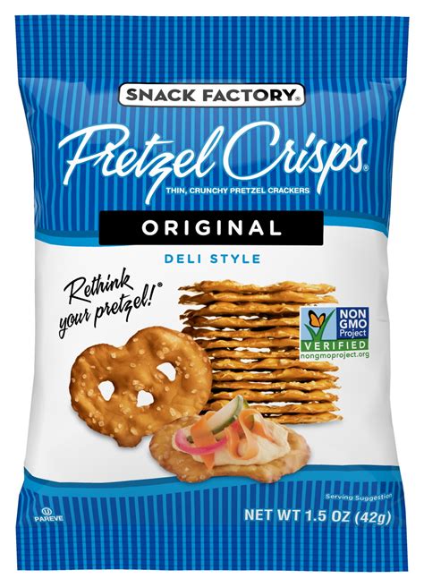 Snack Factory Pretzel Crisps, Original, Snack Pack Individual Size, 1.5 ...