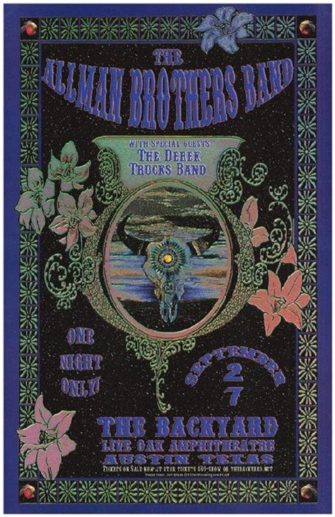 Allman Brothers Austin 2002 Original Concert Poster | Vintage concert posters, Concert posters ...