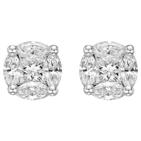 2 Carat Princess Cut Diamond Earrings - 58 For Sale on 1stDibs