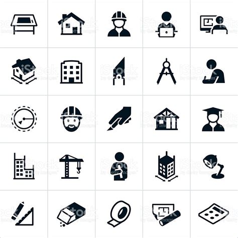 Architecture Icons royalty-free stock vector art | Architecture icons, Icon set design, Icon