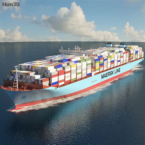 Maersk Triple E-class container ship 3D model - Ship on Hum3D