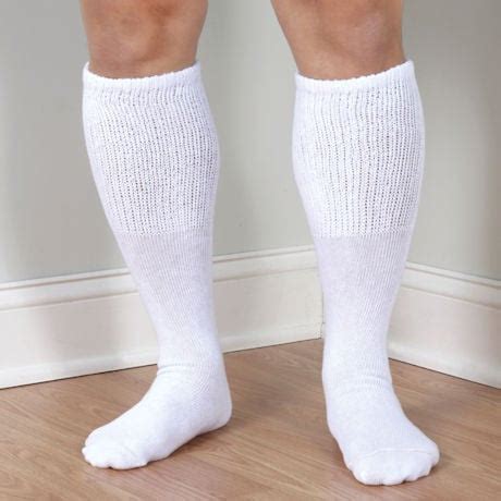 Men's Extra Wide Calf Diabetic Knee High Socks | 10 Reviews | 4.7 Stars ...