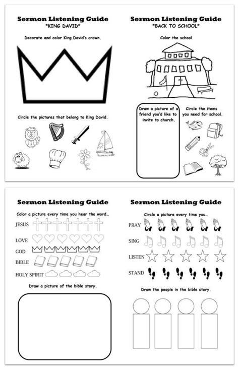 Printable Sermon Listening Worksheets for Kids Sermons For Kids, Childrens Sermons, Bible ...