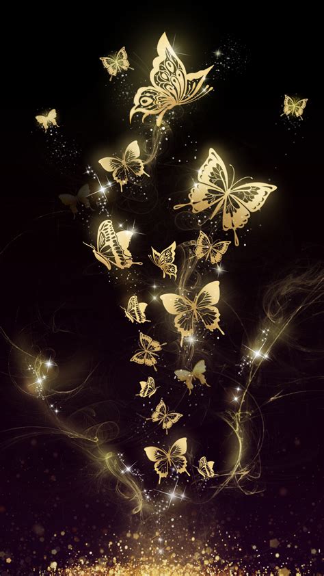 Beautiful golden butterfly live wallpaper! Android live wallpaper/background! It … | Fond d ...